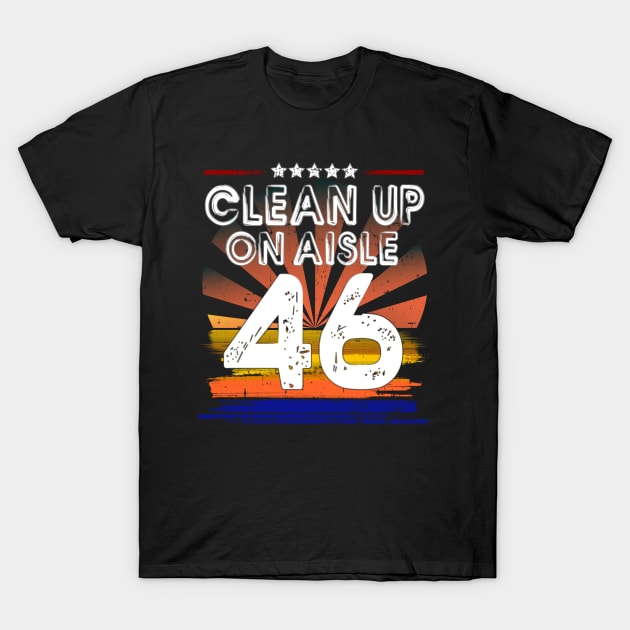 Clean Up On Aisle 46 Retro Sunset T-Shirt by alcoshirts